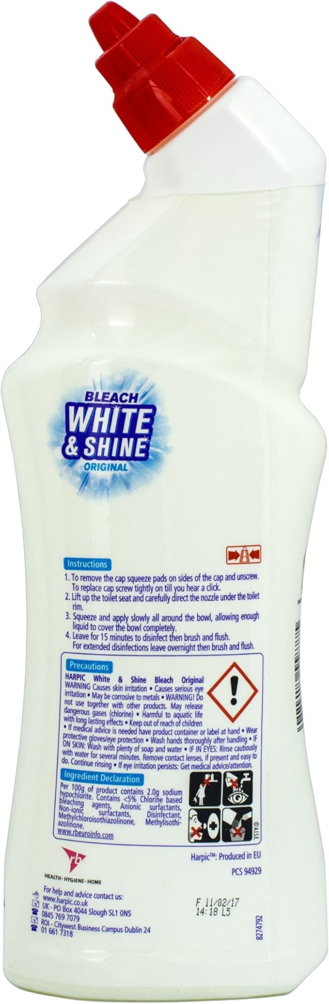Harpic Bleach White & Shine Original Toilet Cleaning Gel 750ml