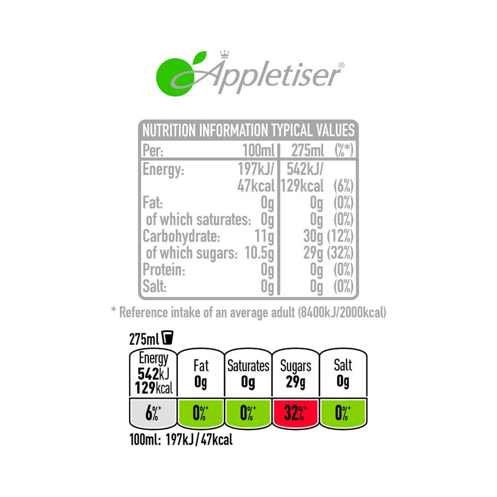 Appletiser Gently Sparkling Apple Juice Drink Glass Bottle 750ml - Pack of 12