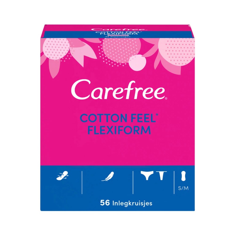 Carefree Panty Liners Cotton Feel Flexiform Fresh Scent - Pack of 56 Liners