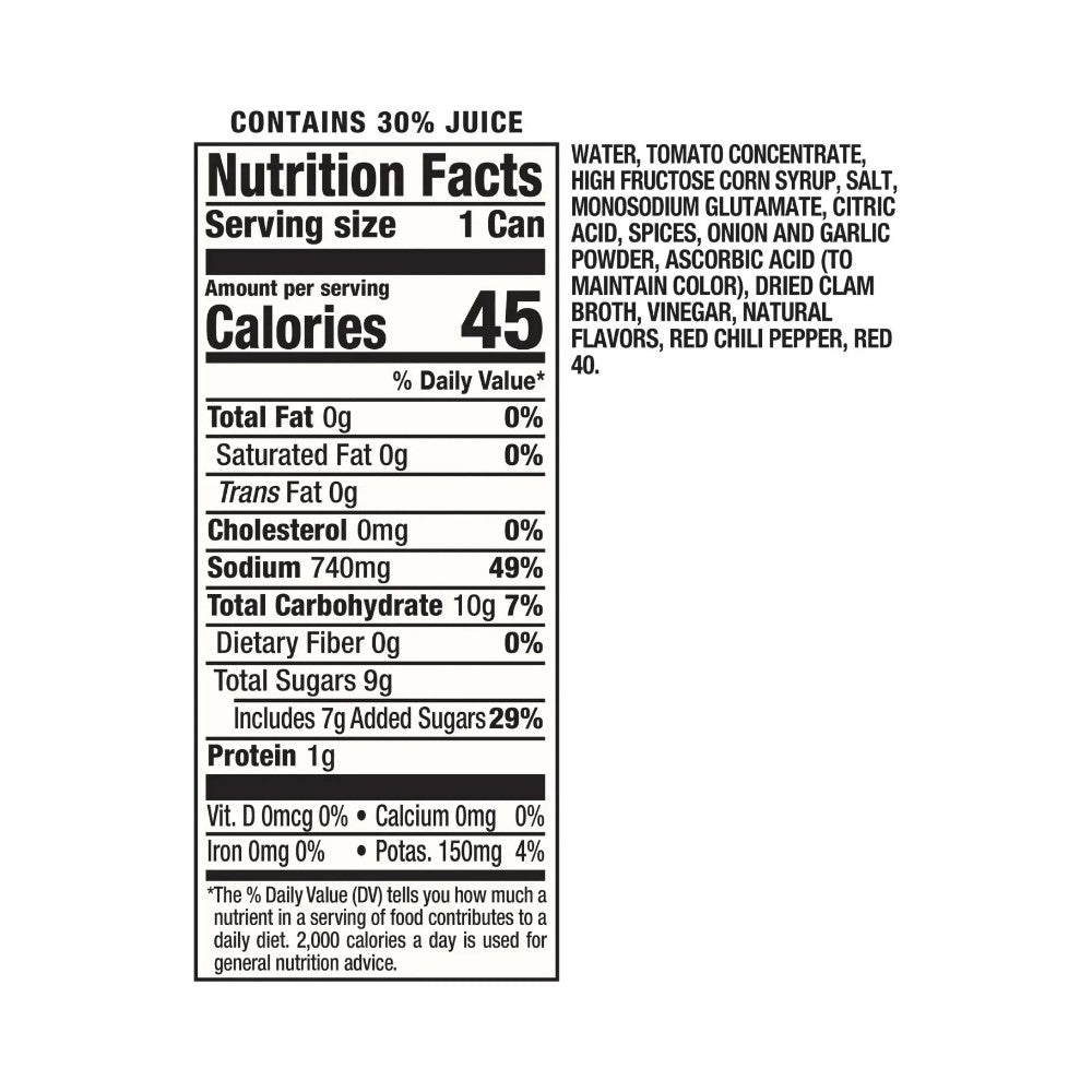 Clamato Original Tomato Cocktail Juice Cans 7.5oz (221ml) - Pack of 24