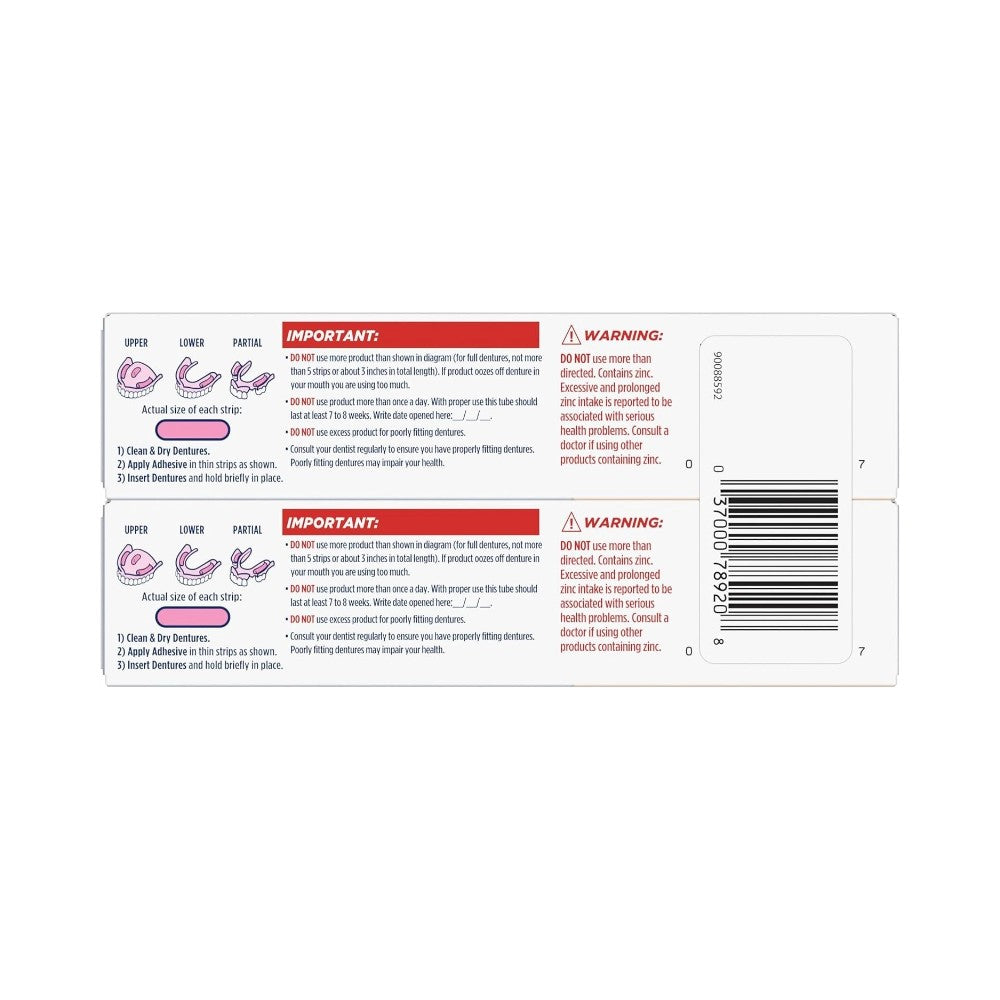 Fixodent Ultra Max Hold Denture Adhesive Cream 2.2oz (62g) - Pack of 2