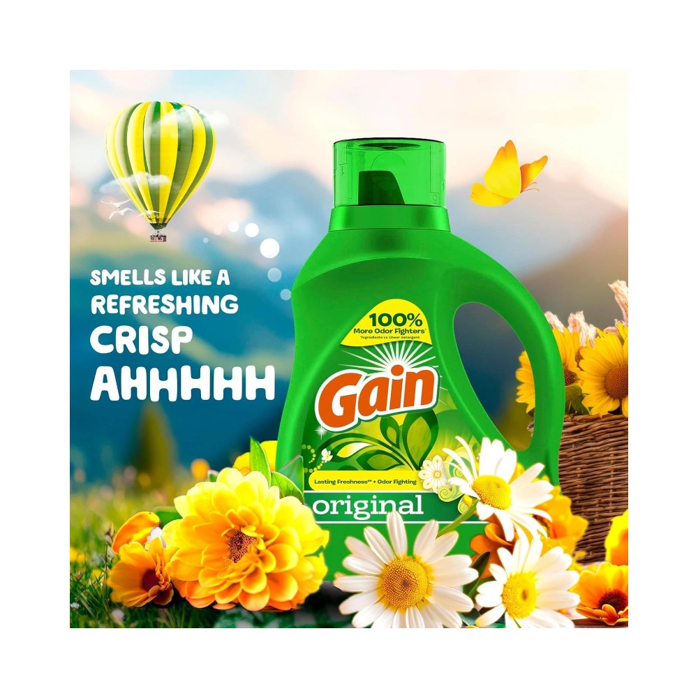Gain Original Liquid Laundry Detergent 46oz (1.36L) - 32 Loads