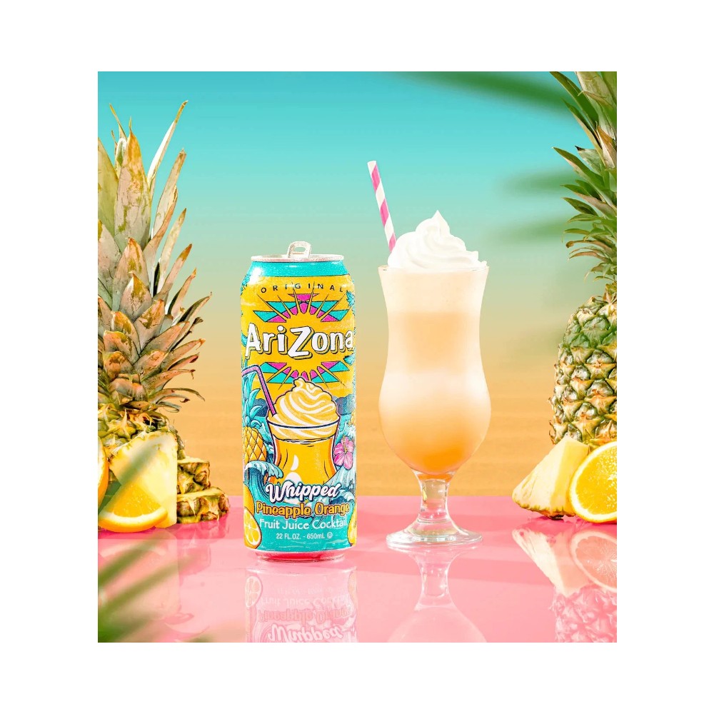Arizona Whipped Pineapple Orange Fruit Juice Cocktail Cans 650ml - Pack of 24