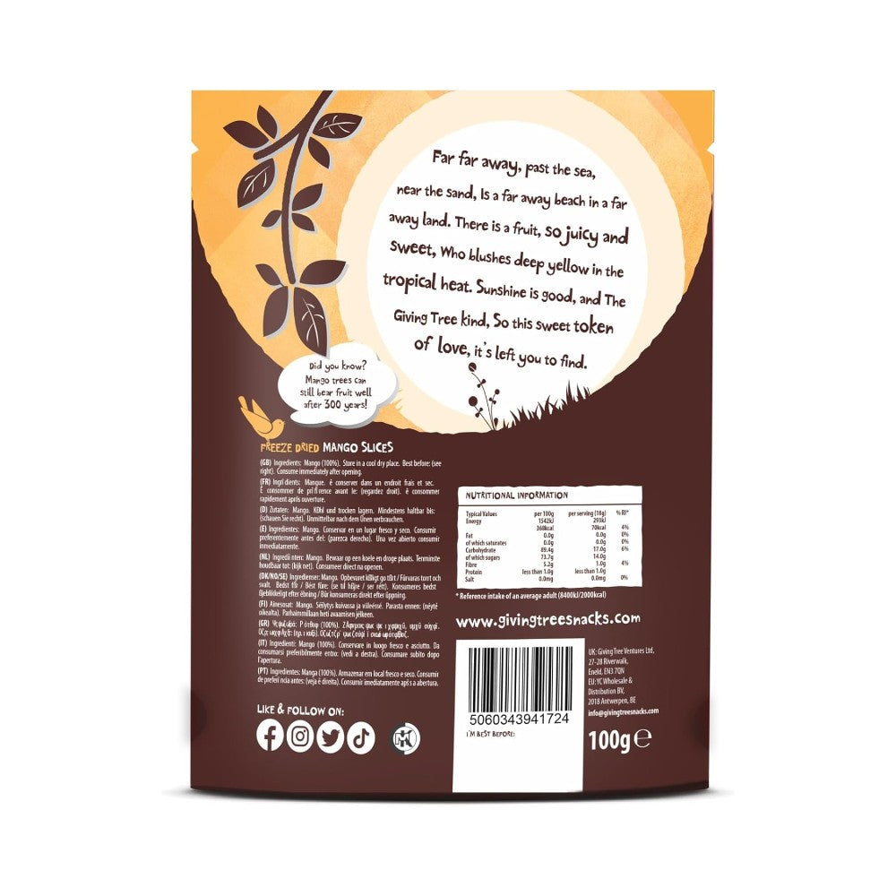 The Giving Tree Mango Freeze Dried Slices 100g