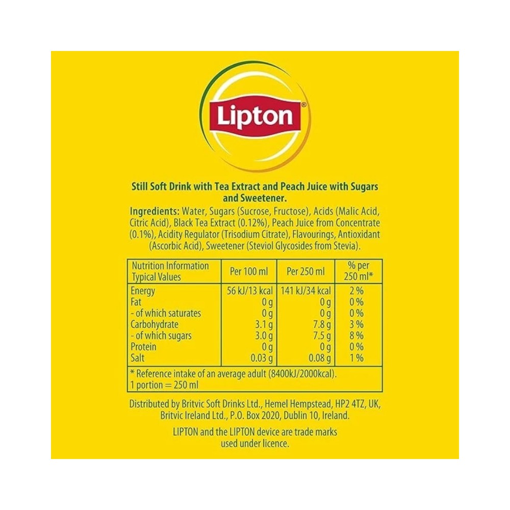 Lipton Peach Ice Tea Bottle 1.25L