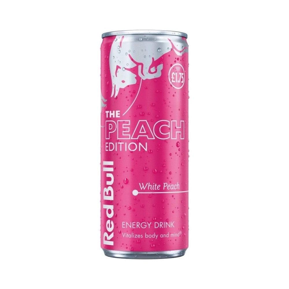 Red Bull The Peach Edition White Peach Energy Drink Cans 250ml - Pack of 12