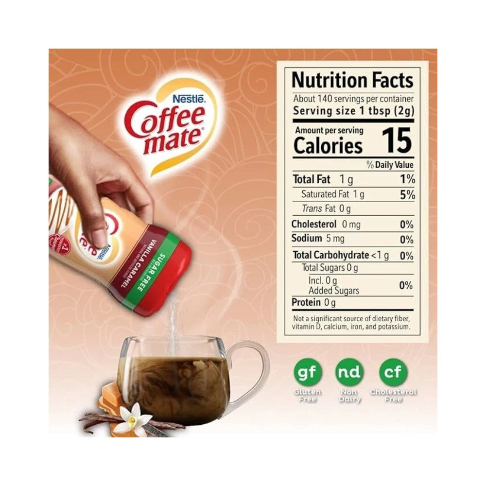 Nestle Coffee Mate Vanilla Caramel Sugar Free Powder Coffee Creamer (289g)
