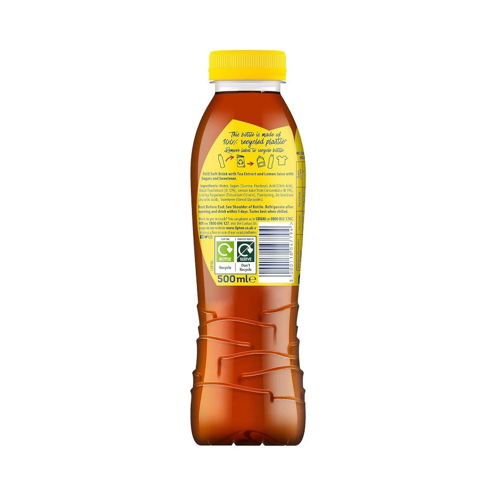 Lipton Lemon Ice Tea Bottles 500ml - Pack of 24