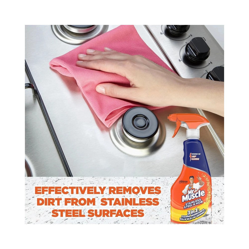 Mr Muscle Stainless Steel & Hob 3 in 1 Cleaner Spray 530ml