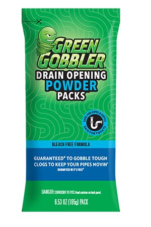 Green Gobbler Drain Opening Powder Packs X3 with Clog Remover Stick
