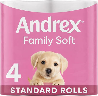 Andrex Family Soft Clean Toilet Tissue Rolls 4's