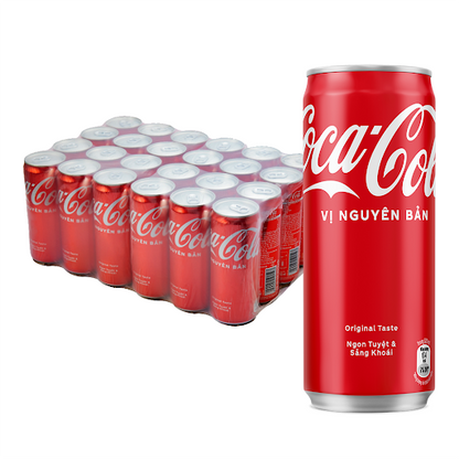 Coca Cola Classic Soft Drink Slim Cans 320ml - Pack of 24 - Vietnam Import