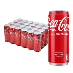 Coca Cola Classic Soft Drink Slim Cans 320ml - Pack of 24 - Vietnam Import