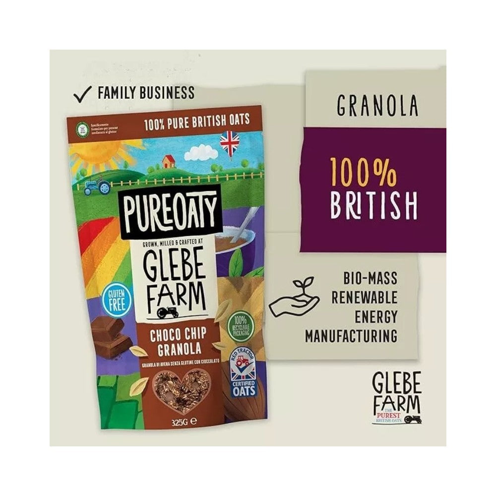 Glebe Farm PureOaty Choco Chip Oat Granola Cereal 325g