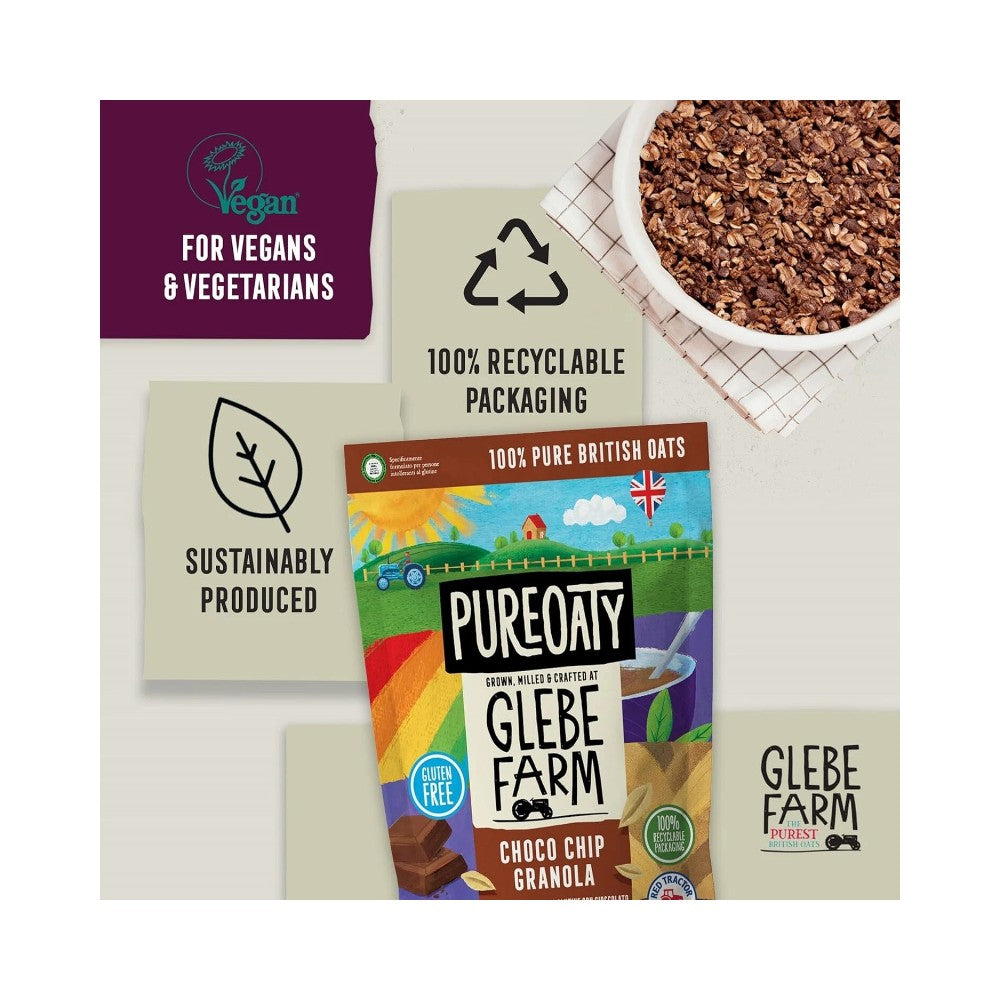 Glebe Farm PureOaty Choco Chip Oat Granola Cereal 325g