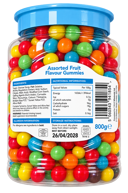 Berel & Shmerel Sour Mix Gummy Beans Candy 800g - Chinese Import
