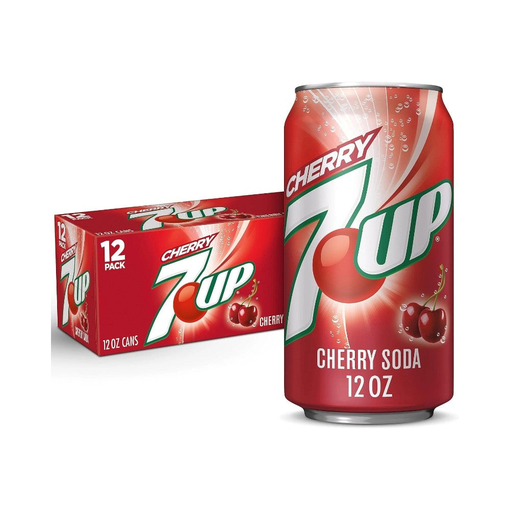 7UP Cherry Soda Cans 12oz (355ml) - Pack of 12