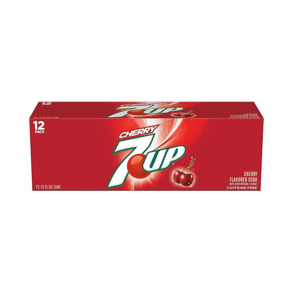 7UP Cherry Soda Cans 12oz (355ml) - Pack of 12