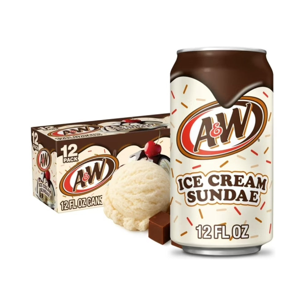 A&W Ice Cream Sundae Soda Drink Cans 12oz (355ml) - Pack of 12
