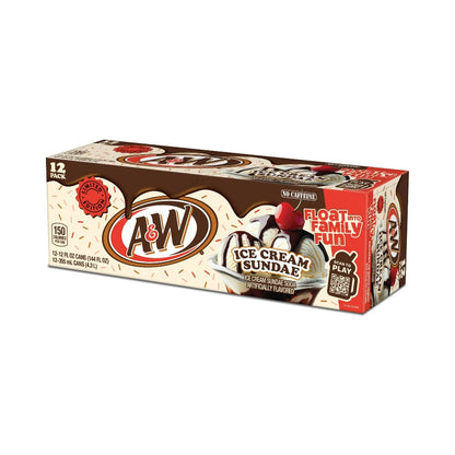 A&W Ice Cream Sundae Soda Drink Cans 12oz (355ml) - Pack of 12