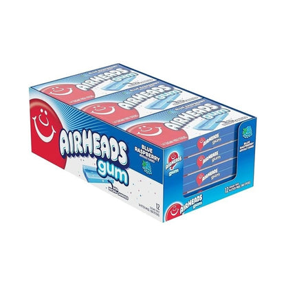 Airheads Gum Blue Raspberry Sugar Free Sticks 14's 1.185oz (34g) - Pack of 12