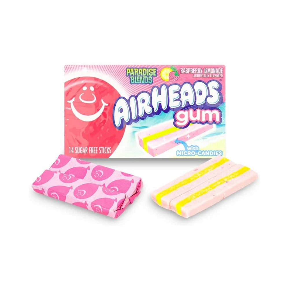 Airheads Gum Paradise Blends Raspberry Lemonade Sticks 14's 34g - Pack of 12