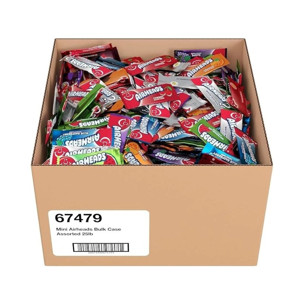 Airheads Mini Candy Bars Bulk Assorted Fruit Flavours 25lb (11.35kg)