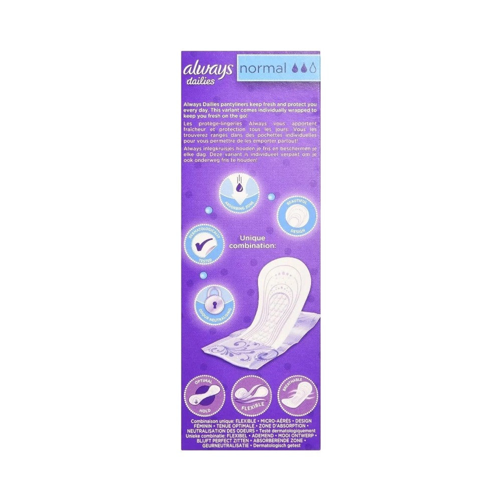Always Daily Fresh Normal Wrapped Scented Pantyliners 20's - Pack of 6