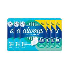 Always Ultra Day Sanitary Towels Normal with Wings 13's (Size 1) - Pack of 6