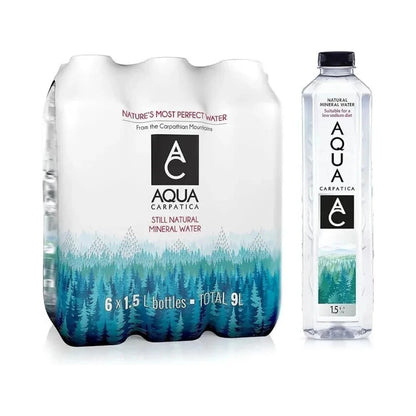 Aqua Carpatica Still Natural Mineral Water Sodium Free Bottles 1.5L - 6 Pack