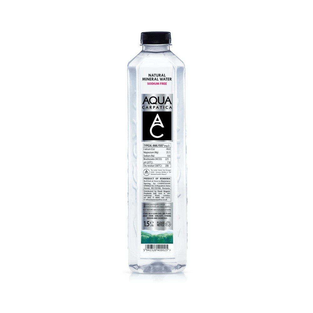 Aqua Carpatica Still Natural Mineral Water Sodium Free Bottles 1.5L - 6 Pack