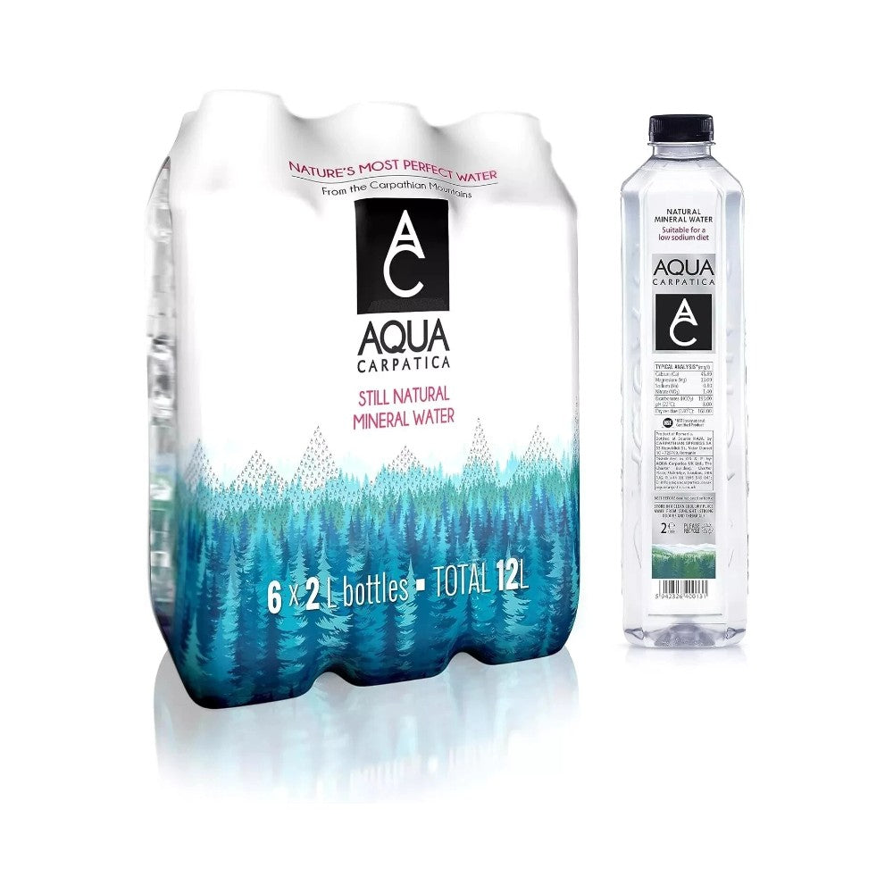 Aqua Carpatica Still Natural Mineral Water Sodium Free Bottles 2L - 6 Pack
