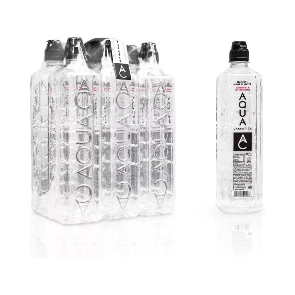 Aqua Carpatica Still Natural Mineral Water Sportscap Bottles 750ml - 6 Pack