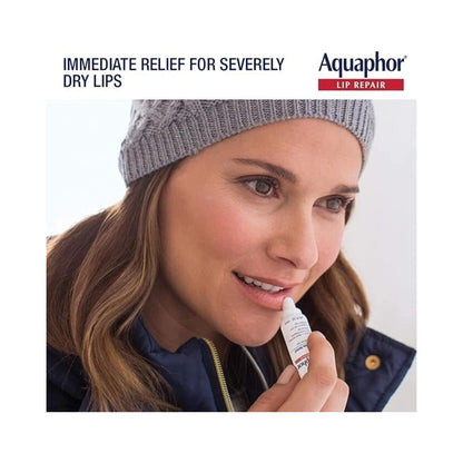 Aquaphor Lip Repair Ointment Tube 0.35oz (10ml) - Immediate Relief for Dry Lips