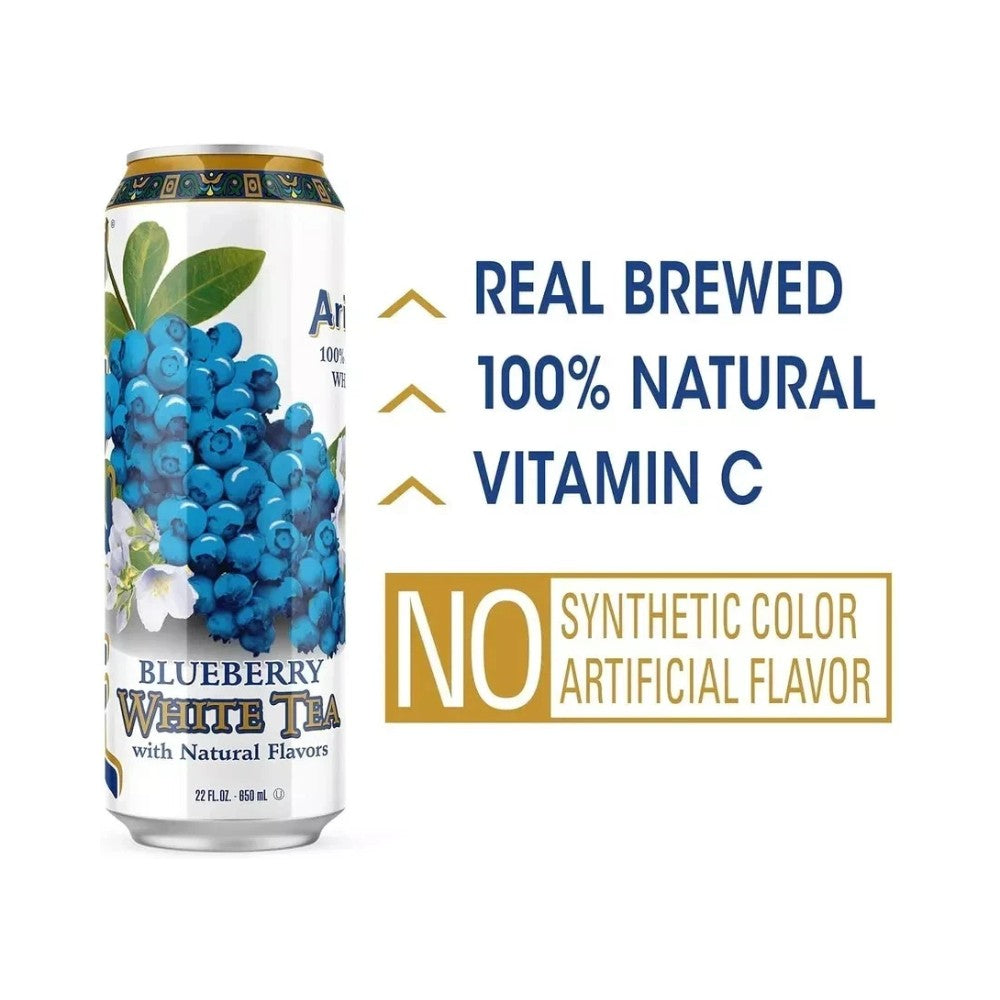 Arizona Blueberry White Tea Cans 22oz (650ml) - Pack of 24