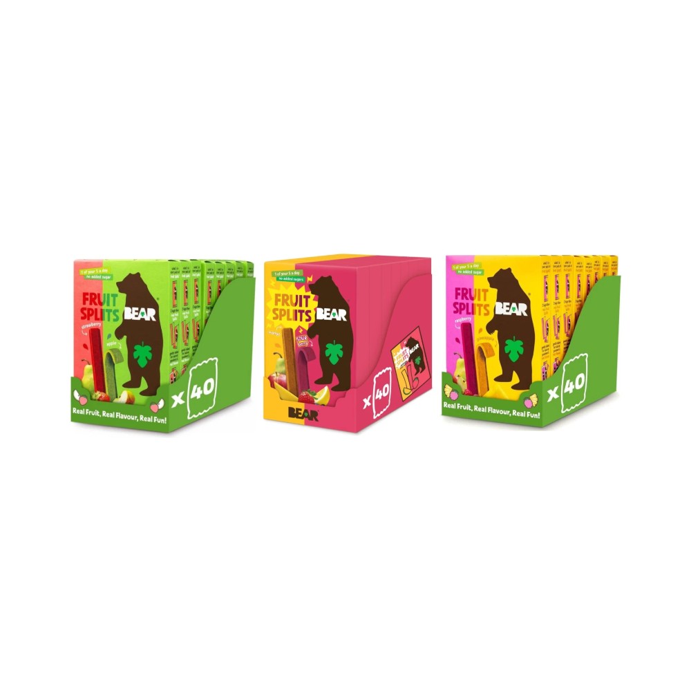 BEAR Fruit Splits 20g x40 (Pack of 8) - Various Flavours