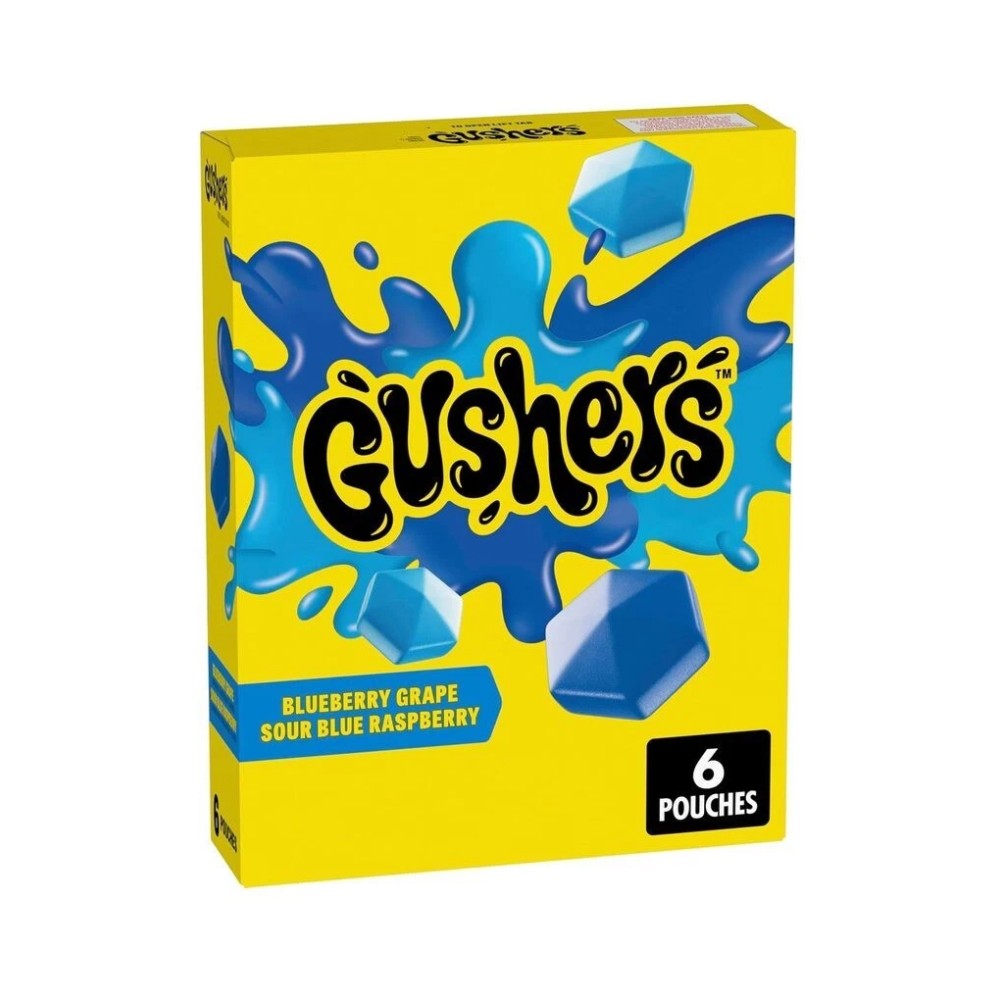 Fruit Gushers Blueberry Grape & Sour Blue Raspberry 6's 136g