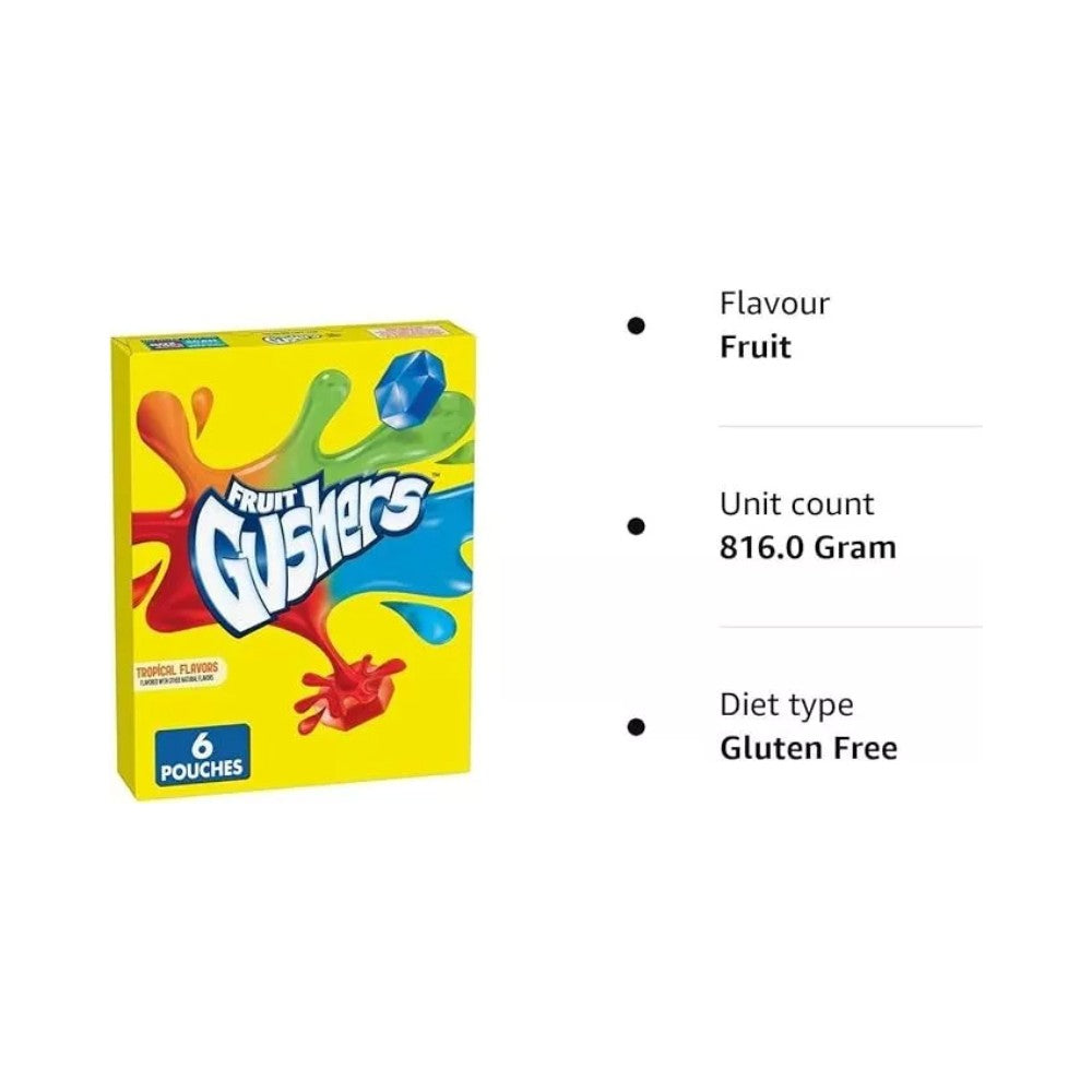 Fruit Gushers Tropical Flavoured Sweets 6's 136g