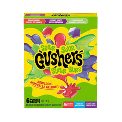 Fruit Gushers Super Sour Candy 6's 4.8oz (138g)