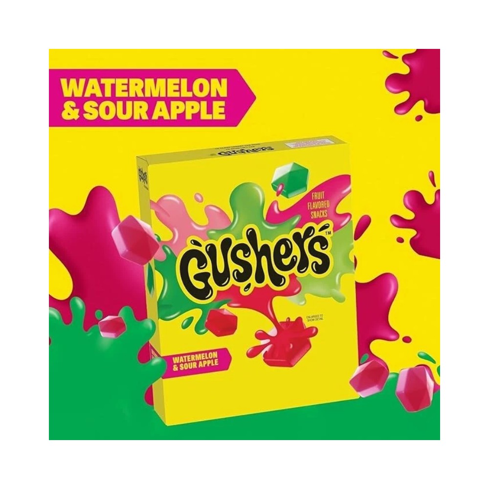 Fruit Gushers Watermelon & Sour Apple Candy 6's 4.8oz (136g)