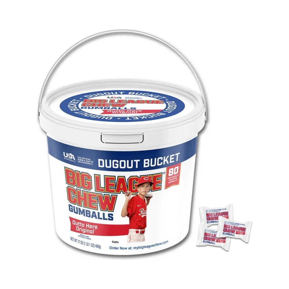 Big League Chew Gumballs Dugout Bucket 80's 17oz (480g)
