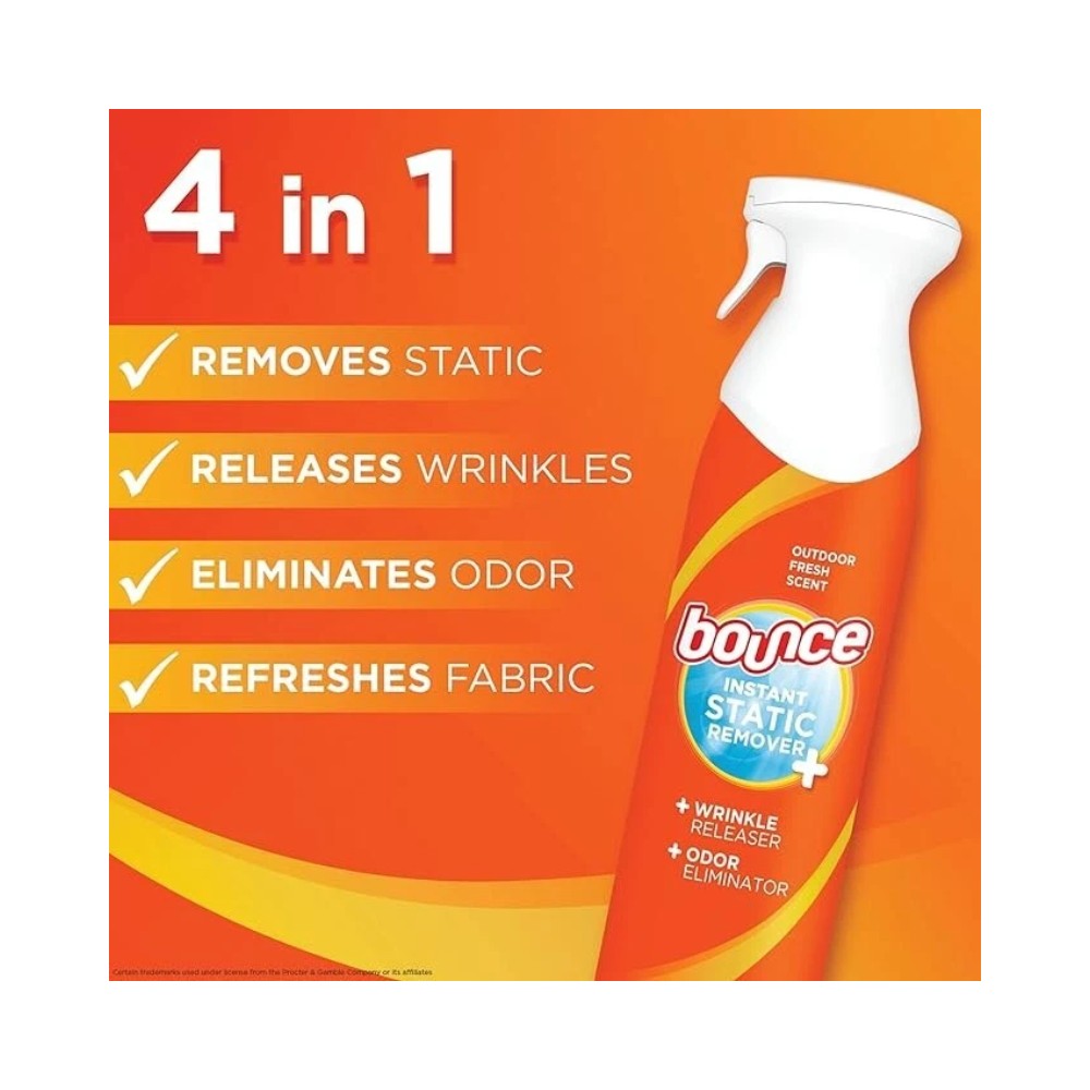 Bounce Instant Static Remover Fabric Spray Fresh Scent 9.7oz (275g)