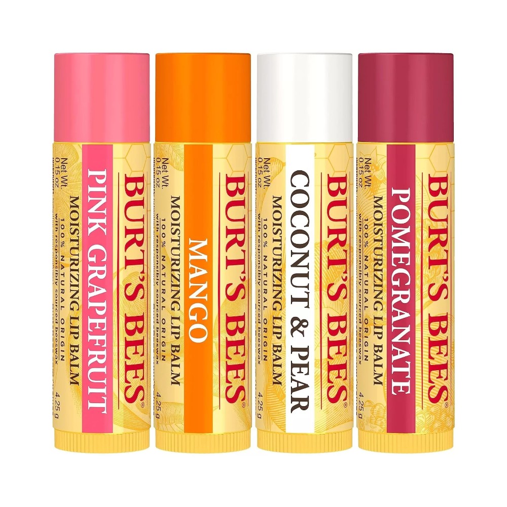 Burt's Bees Superfruit Flavoured Moisturizing Lip Balm 0.15oz - 4 Lip Balms