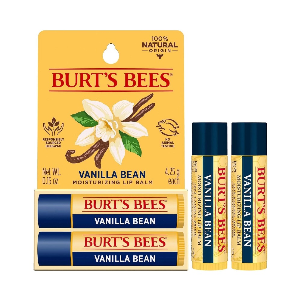 Burt's Bees Vanilla Bean Moisturizing Lip Balm 0.15oz - Pack of 2
