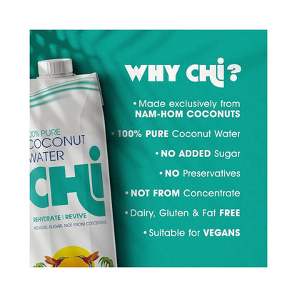 CHI 100% Pure Coconut Water 330ml - Pack of 12