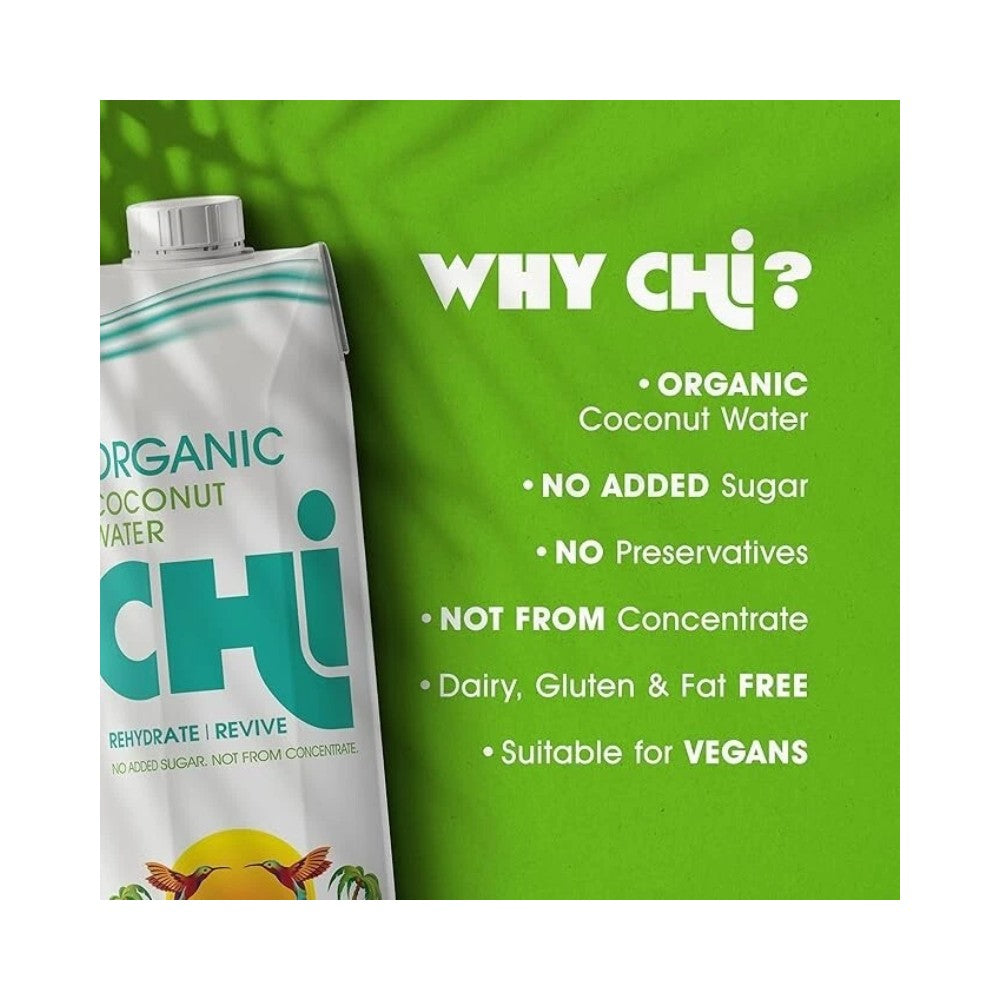 CHI Organic Pure Coconut Water 1L - Pack of 6