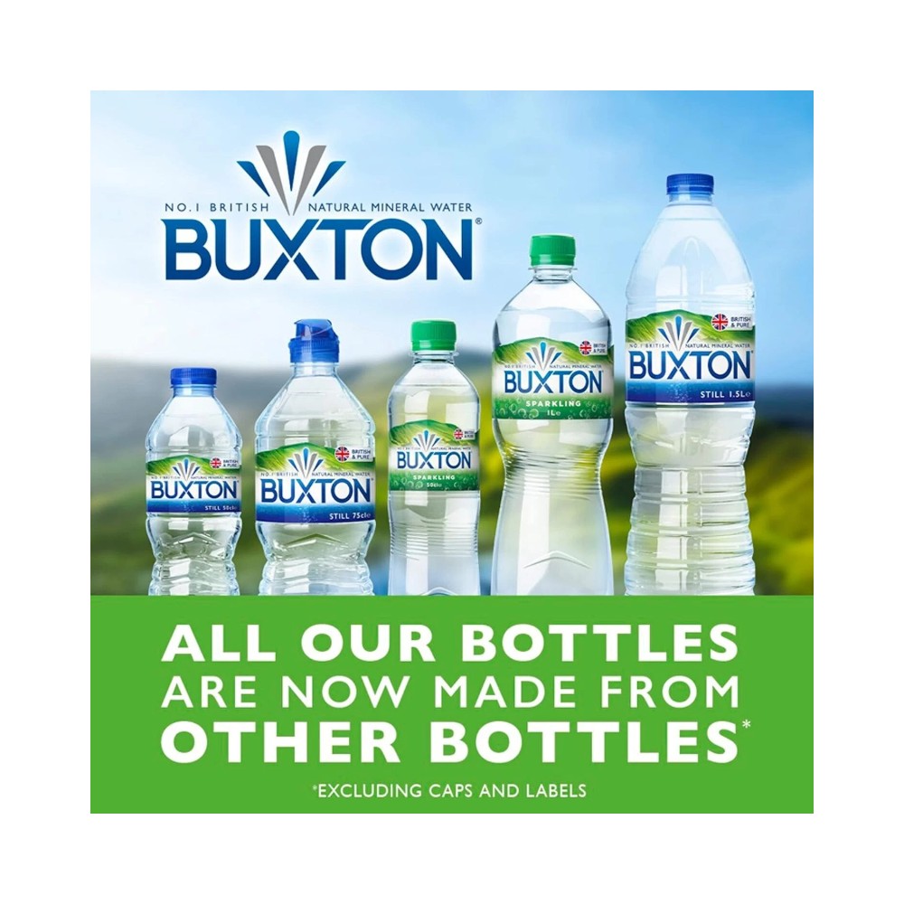 Buxton Natural Still Mineral Water 1L Sports Cap - Pack of 12