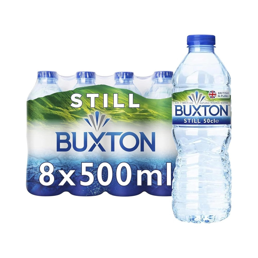 Buxton Still Natural Mineral Water Bottles 500ml - Pack of 8