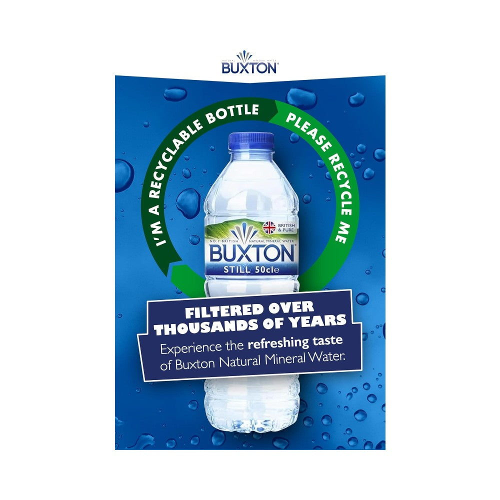 Buxton Still Natural Mineral Water Bottles 500ml - Pack of 8