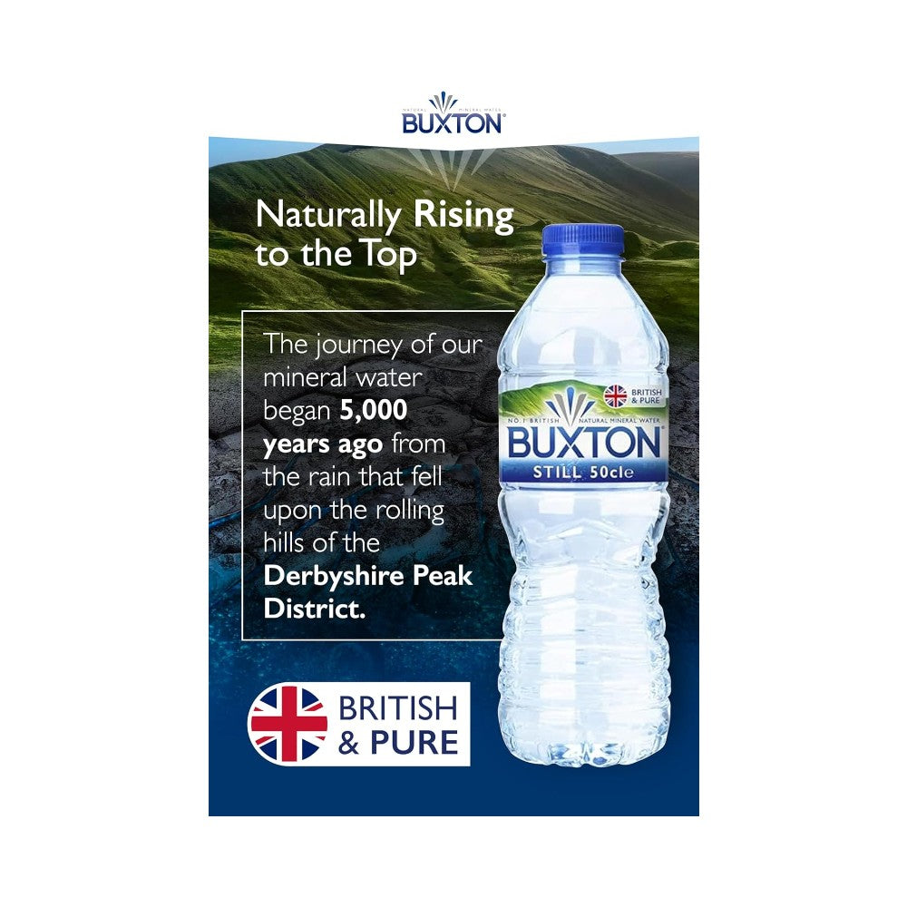Buxton Still Natural Mineral Water Bottles 500ml - Pack of 8